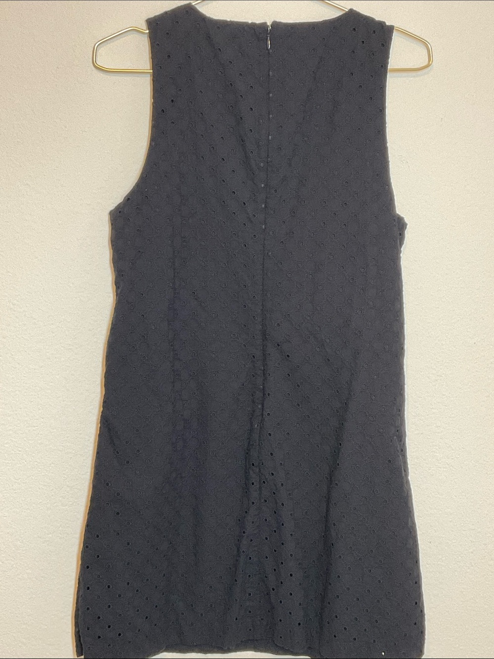 Banana Republic Eyelet Square Neck Sleeveless Dress with Pockets Black M - Picture 2 of 6